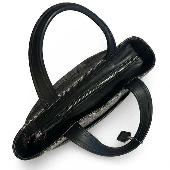 1999 COACH Bleecker Tweed Satchel Bag in Gray and Black made in USA - Picture 12 of 14